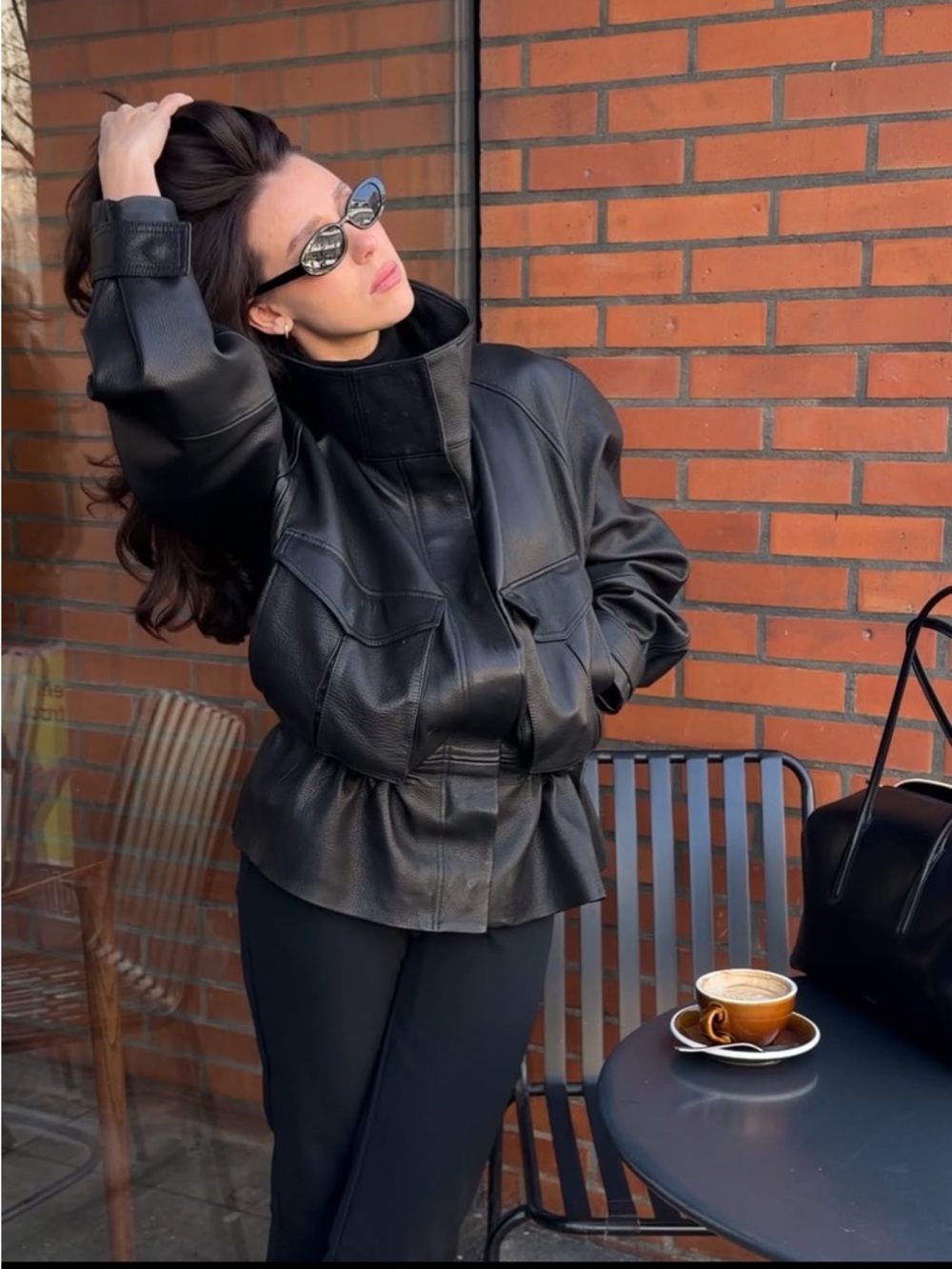 H&M STUDIO COLLECTION
NWT PEPLUM BLACK LEATHER JACKET SIZE SMALL - Picture 5 of 16